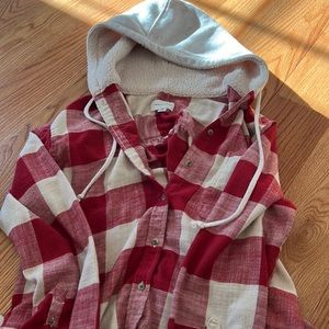 American eagle hooded flannel